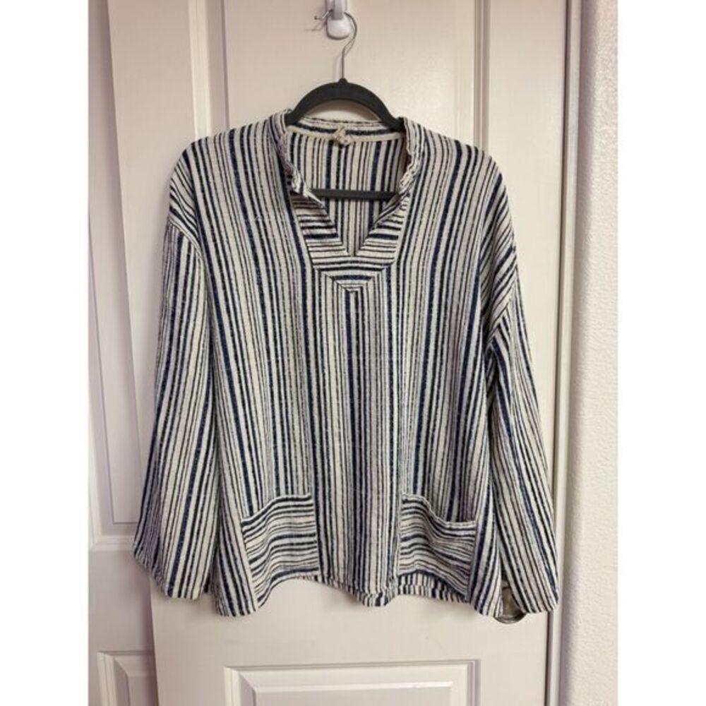 Grigoropoulos Kyriakos Stripe Greek Poncho Short Sleeve XL Vacation Coverup